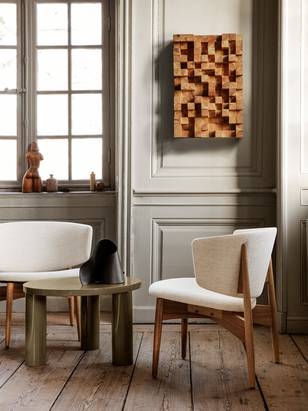 Ferm Living HERMAN LOUNGE WOOD-nojatuoli