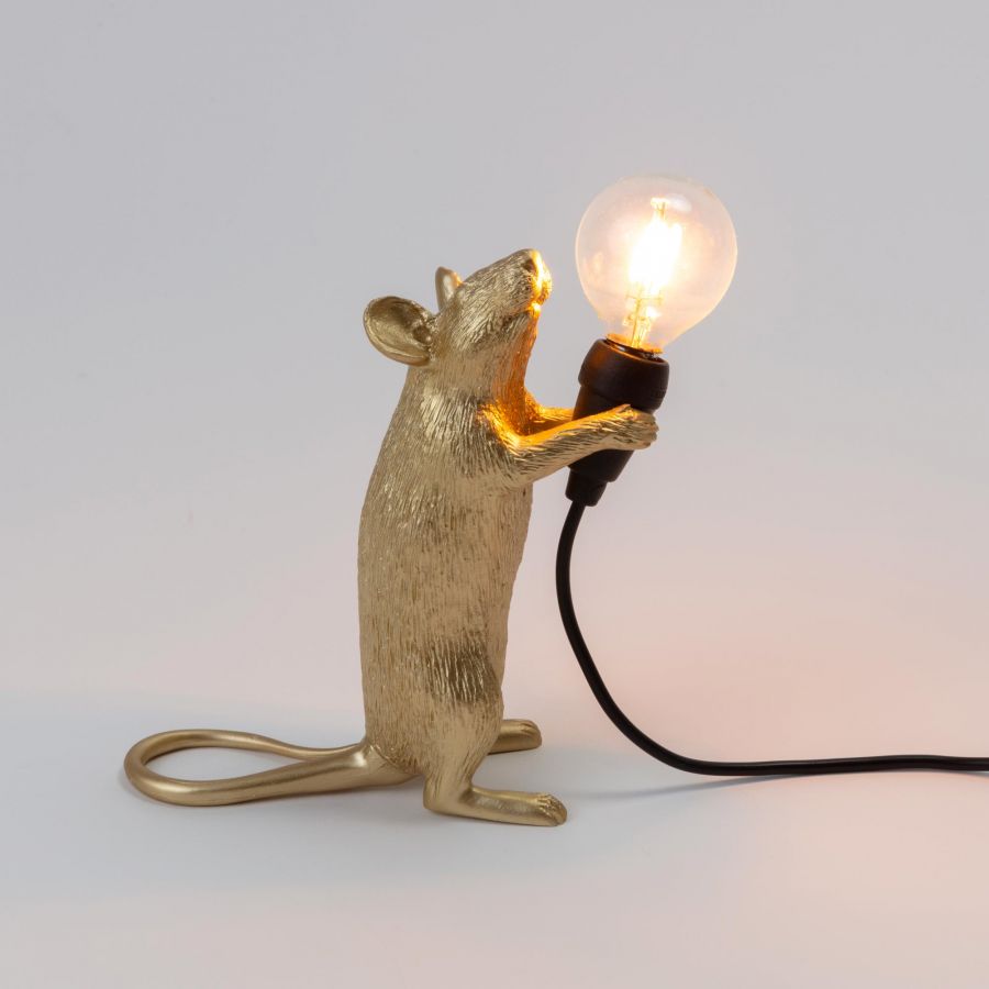 Seletti MOUSE LAMP GOLD -valaisin