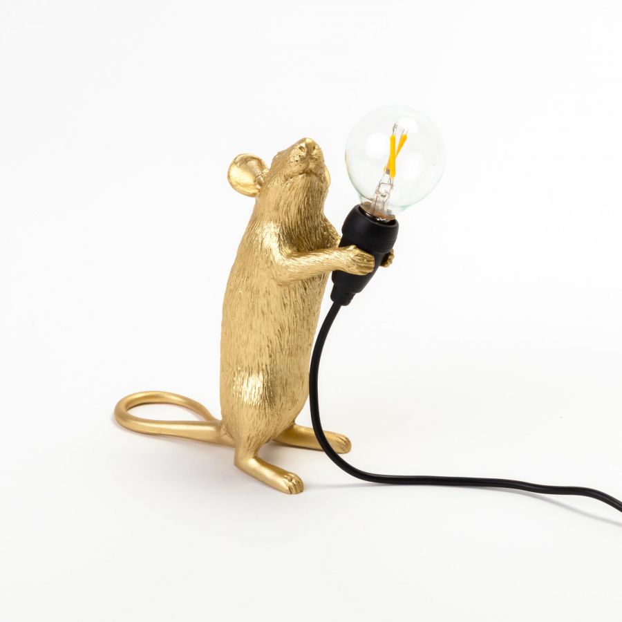 Seletti MOUSE LAMP GOLD -valaisin