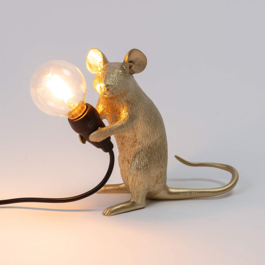 Seletti MOUSE LAMP GOLD -valaisin