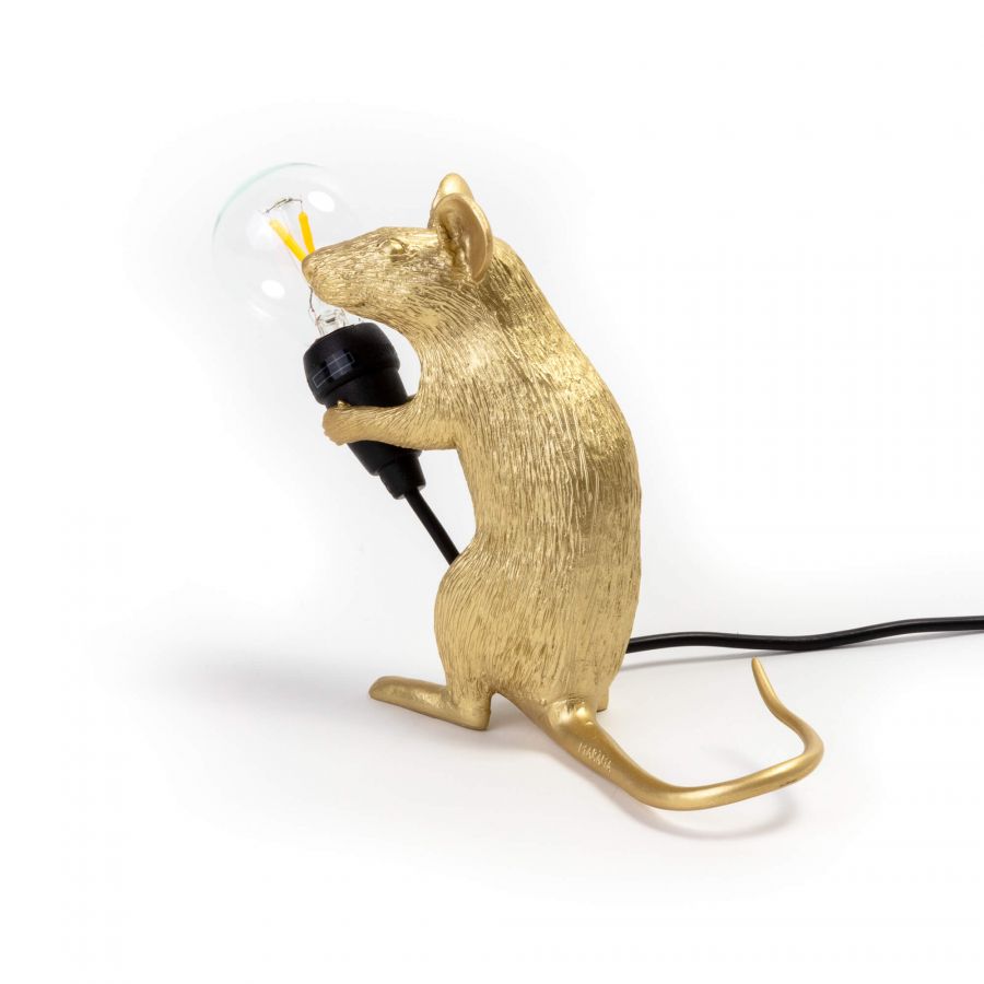 Seletti MOUSE LAMP GOLD -valaisin