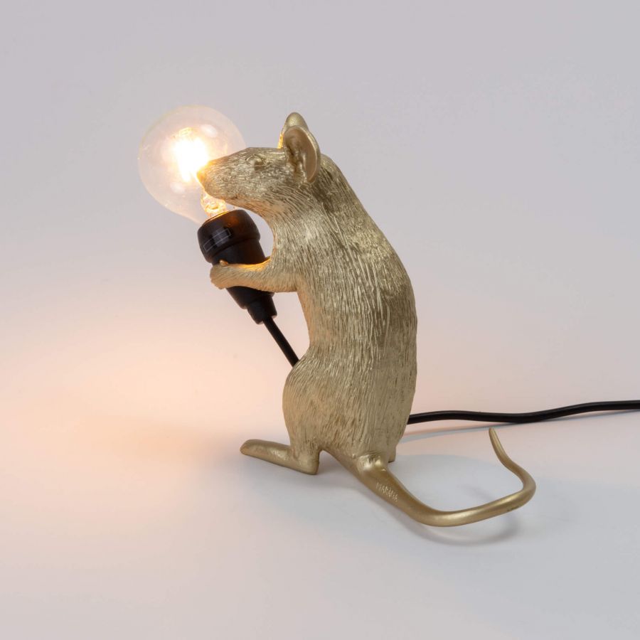 Seletti MOUSE LAMP GOLD -valaisin