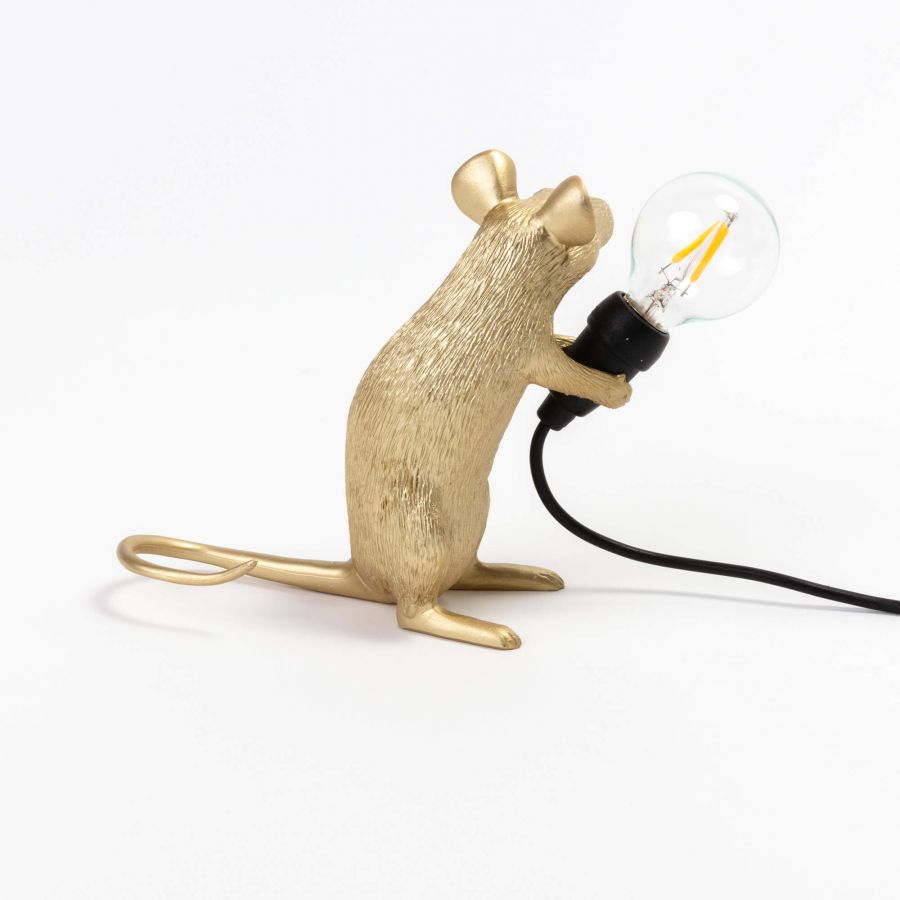 Seletti MOUSE LAMP GOLD -valaisin