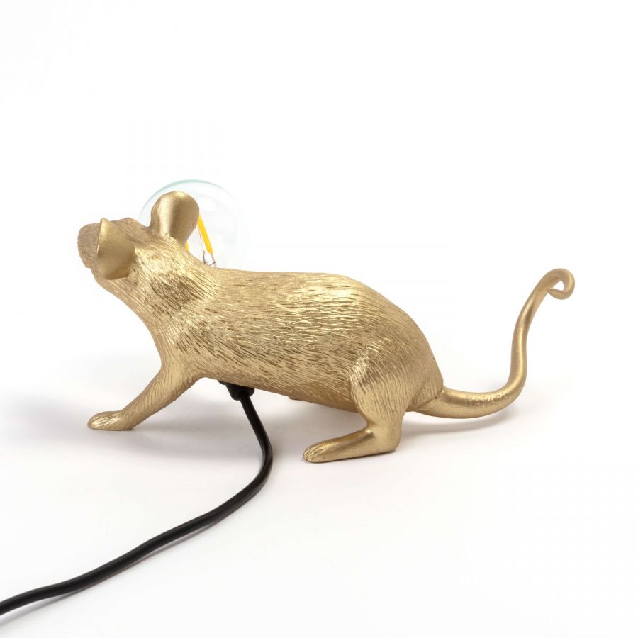 Seletti MOUSE LAMP GOLD -valaisin