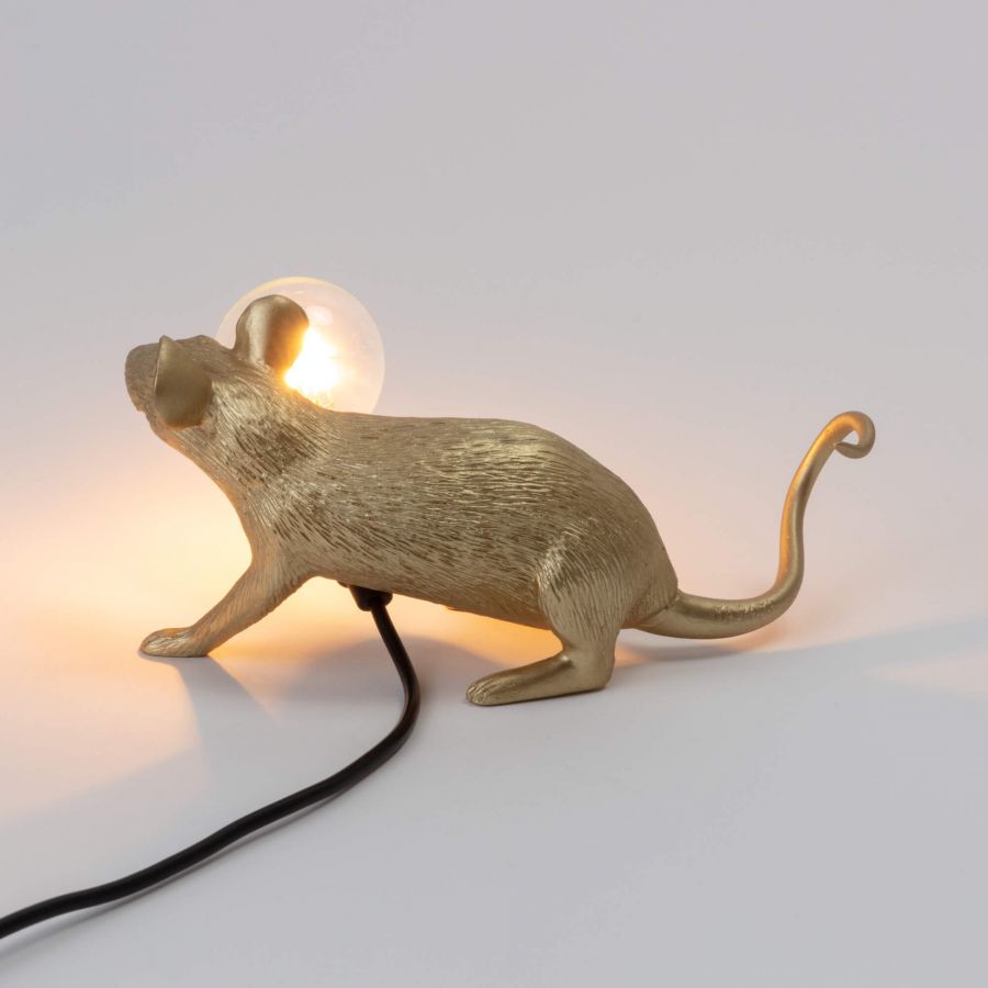 Seletti MOUSE LAMP GOLD -valaisin