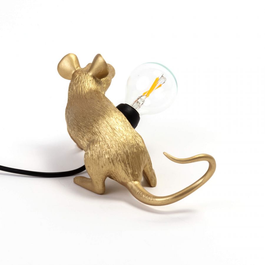 Seletti MOUSE LAMP GOLD -valaisin