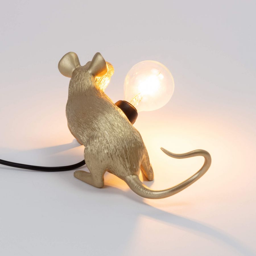 Seletti MOUSE LAMP GOLD -valaisin