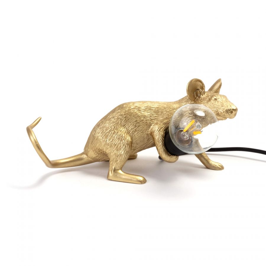 Seletti MOUSE LAMP GOLD -valaisin