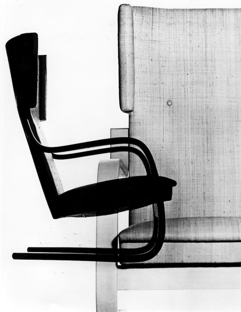 Artek 401 -nojatuoli (koivu-nahkaverhoilu)