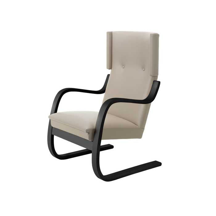 Artek 401 -nojatuoli (musta-nahkaverhoilu)