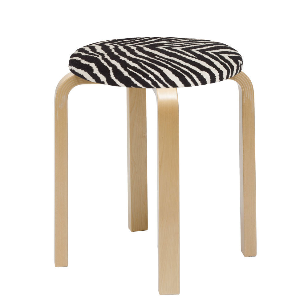 Artek E60 -jakkara, verhoiltu Zebra
