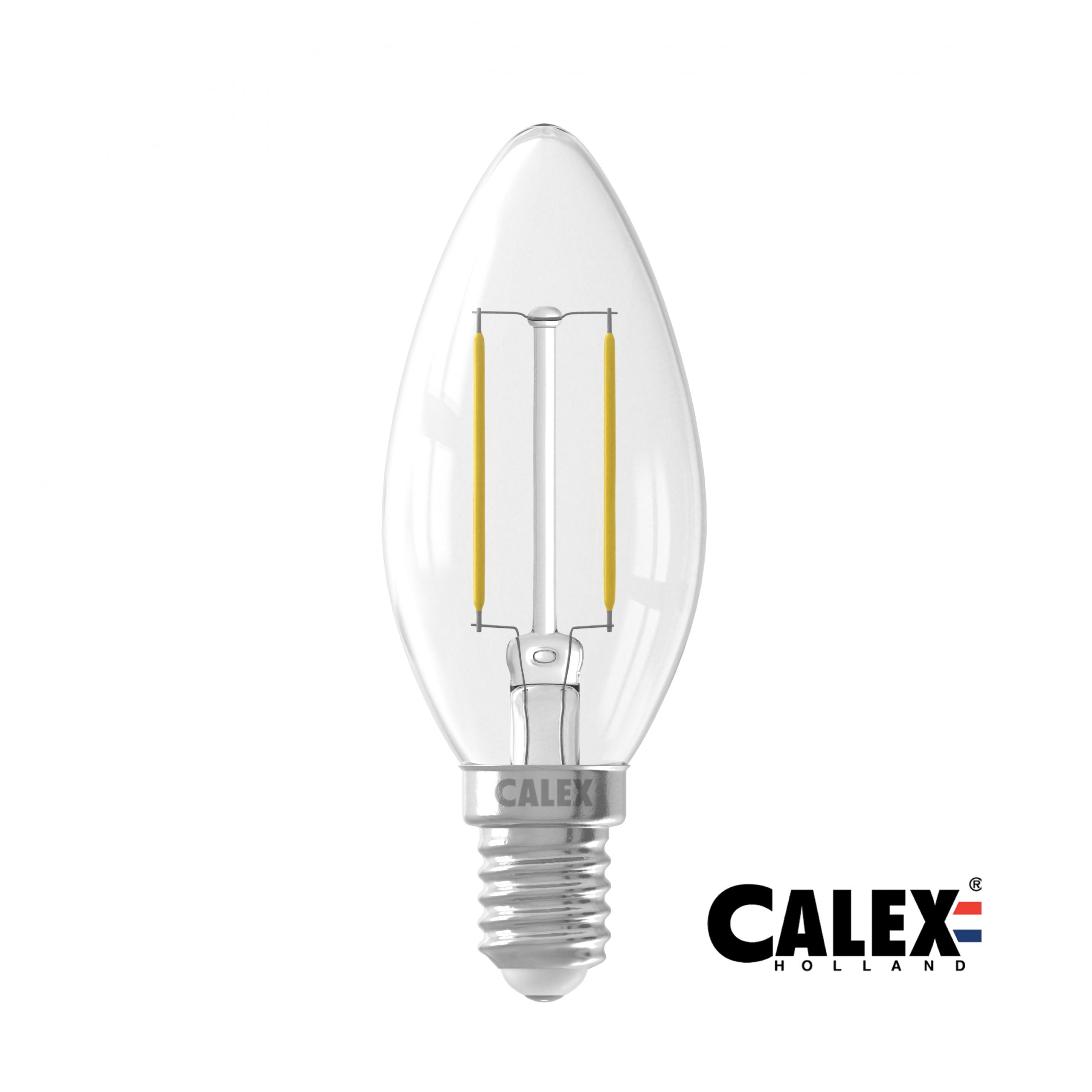 Calex LED 2W E14-poltin, täyslasinen kynttiläpoltin