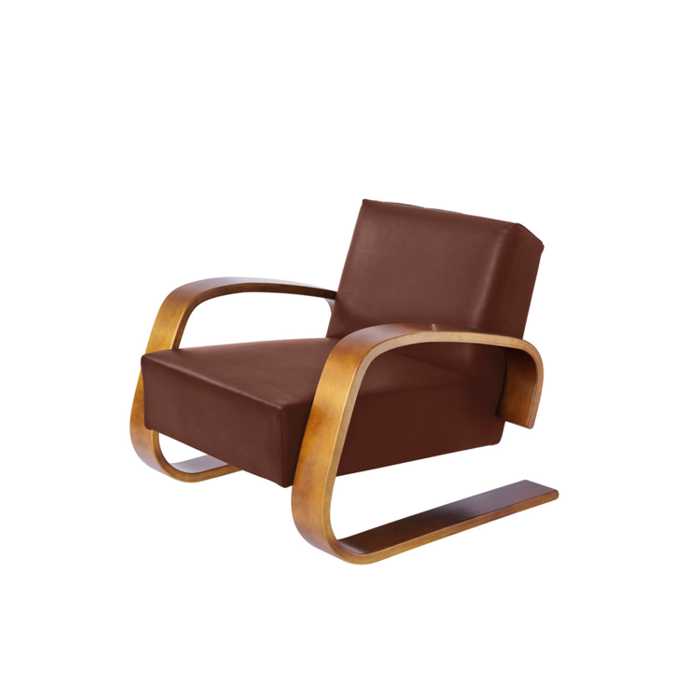 Artek 400 ''TANKKI'' -nojatuoli (hunaja-nahkaverhoilu)