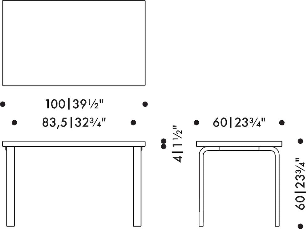 Artek 80B -sohvapöytä