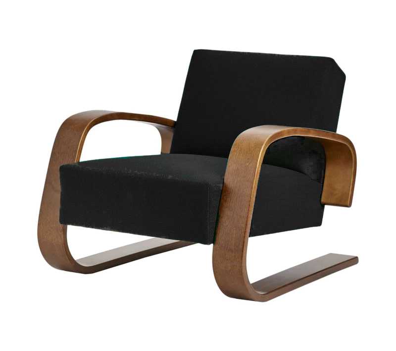 Artek 400 ''TANKKI'' -nojatuoli (pähkinä-nahkaverhoilu)