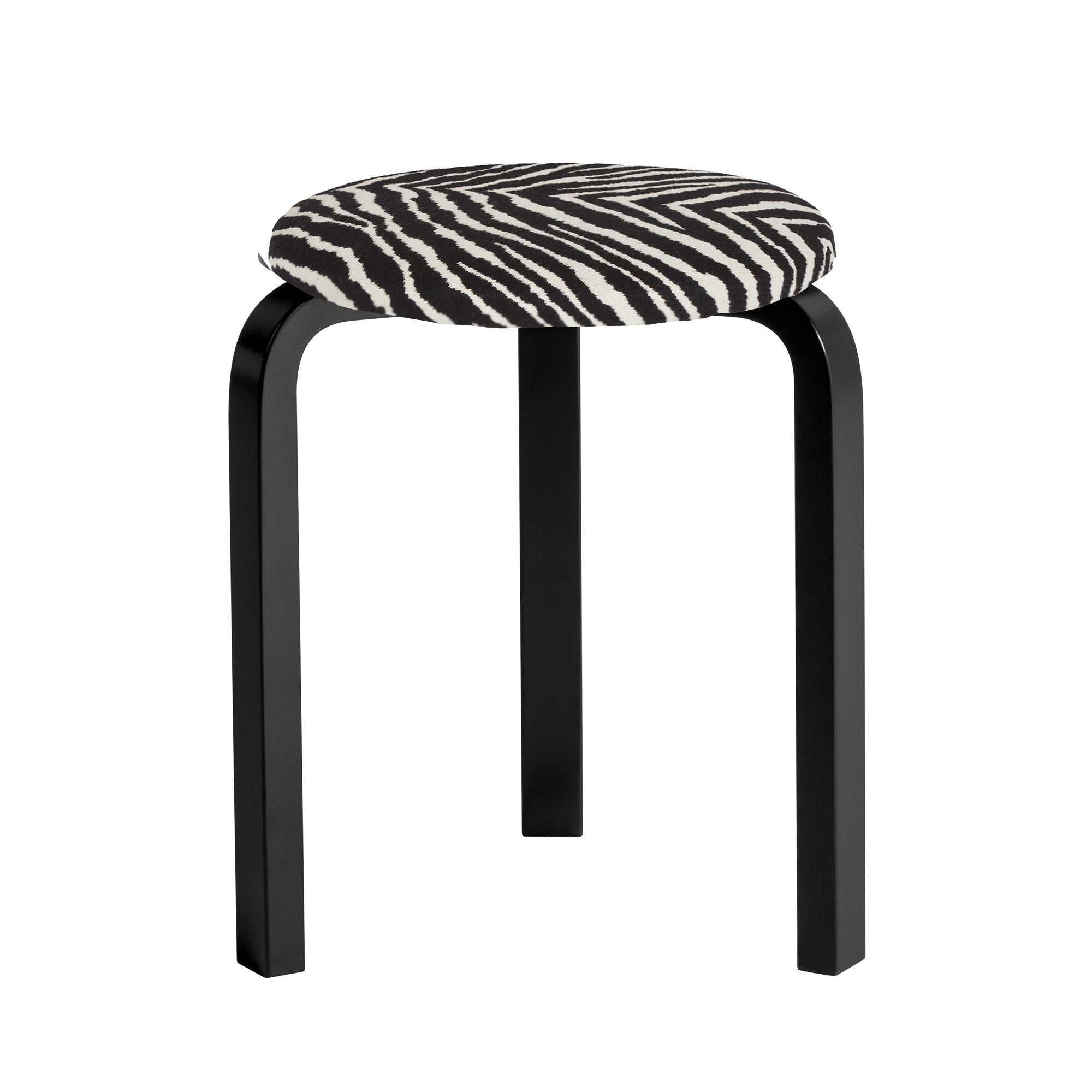 Artek 60 -jakkara, verhoiltu Zebra