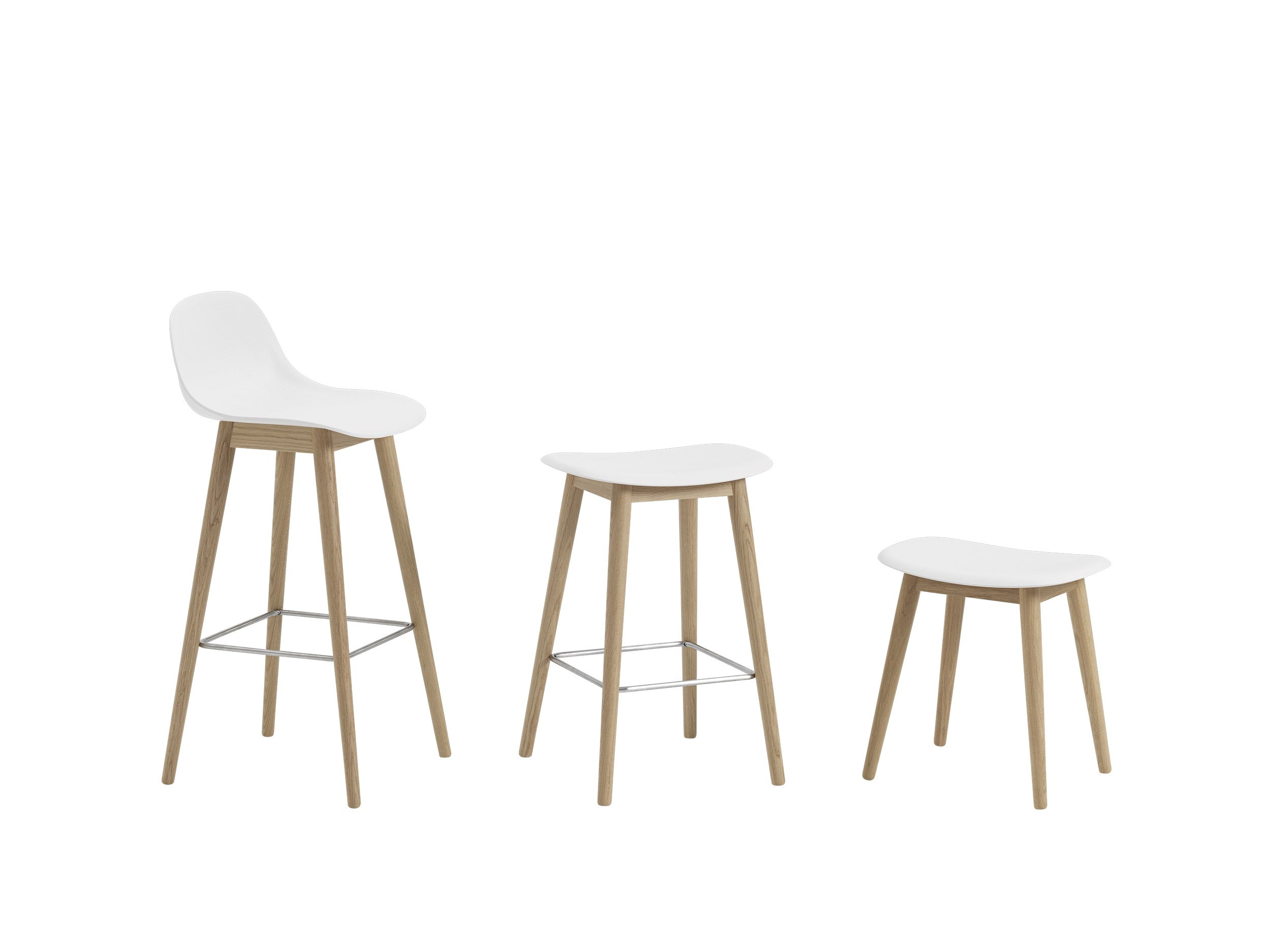 Muuto FIBER STOOL WOOD BASE -jakkara