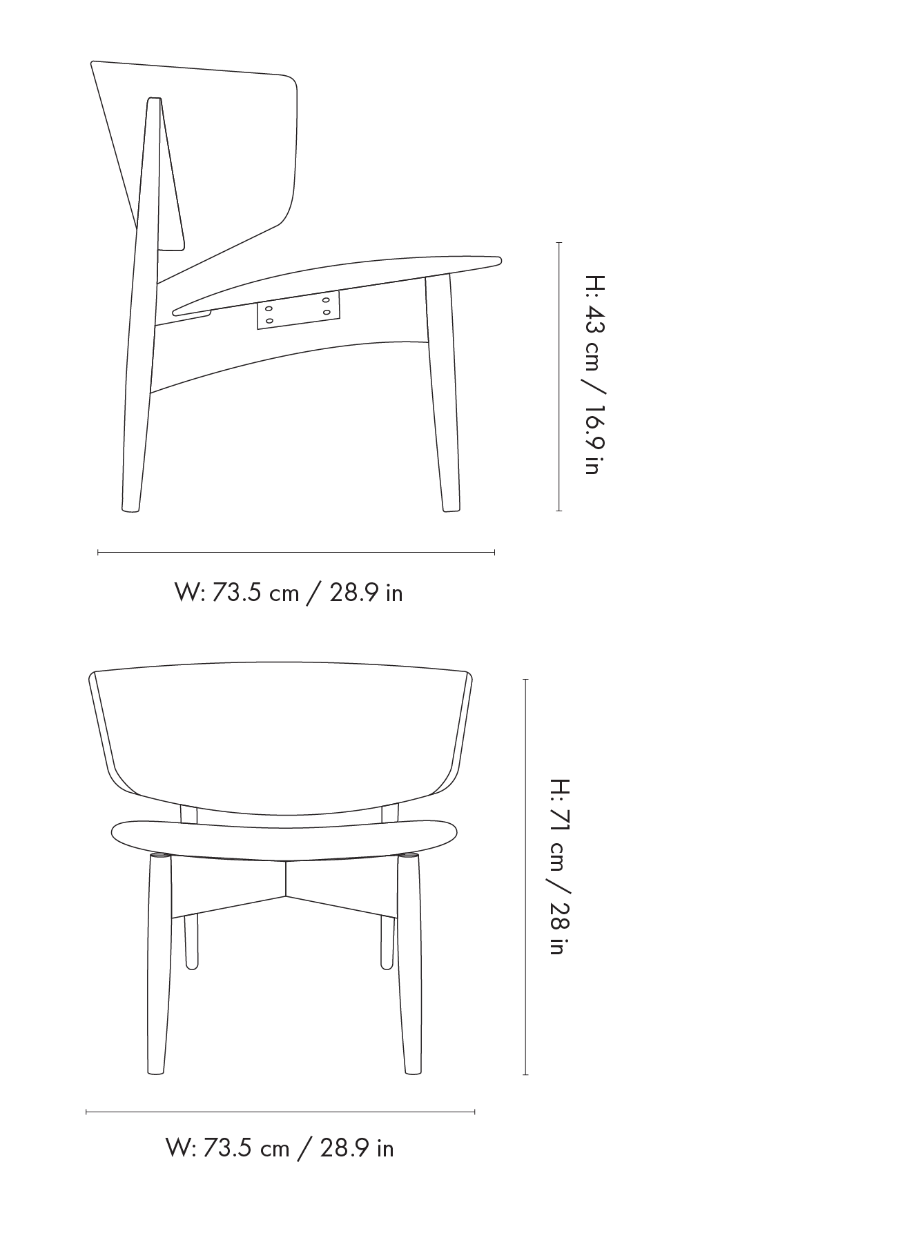 Ferm Living HERMAN LOUNGE WOOD-nojatuoli