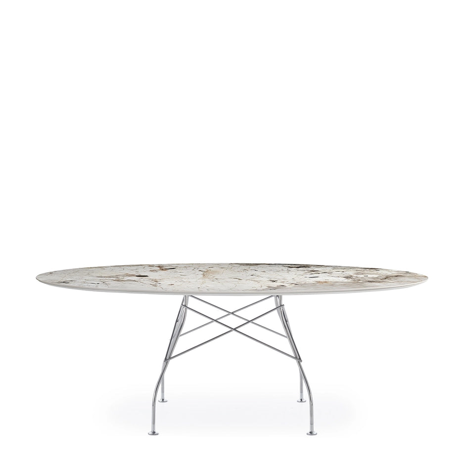 Kartell GLOSSY MARBLE OVAL -pöytä