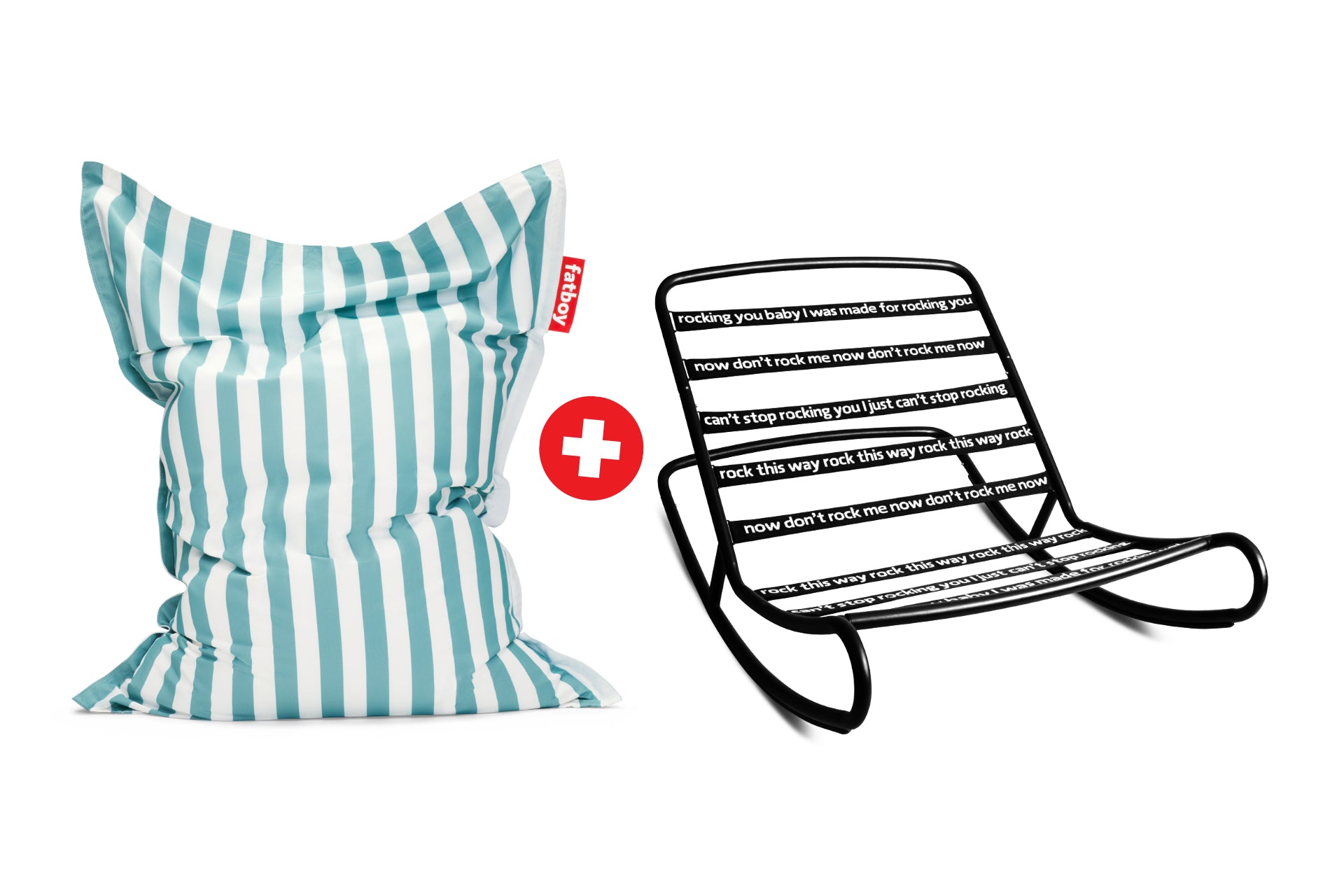 Fatboy ROCK’N ROLL -keinutuoli ja ORIGINAL OUTDOOR -säkkituoli