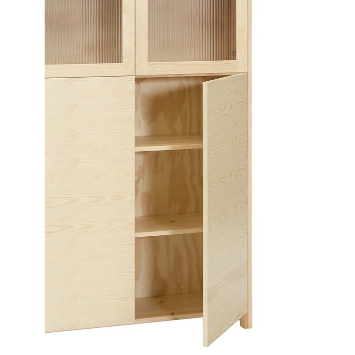 Lundia CLASSIC -vitriini viiluovilla ja aaltolasilla