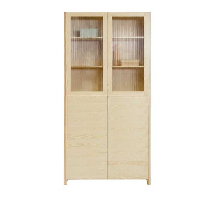 Lundia CLASSIC -vitriini viiluovilla ja aaltolasilla