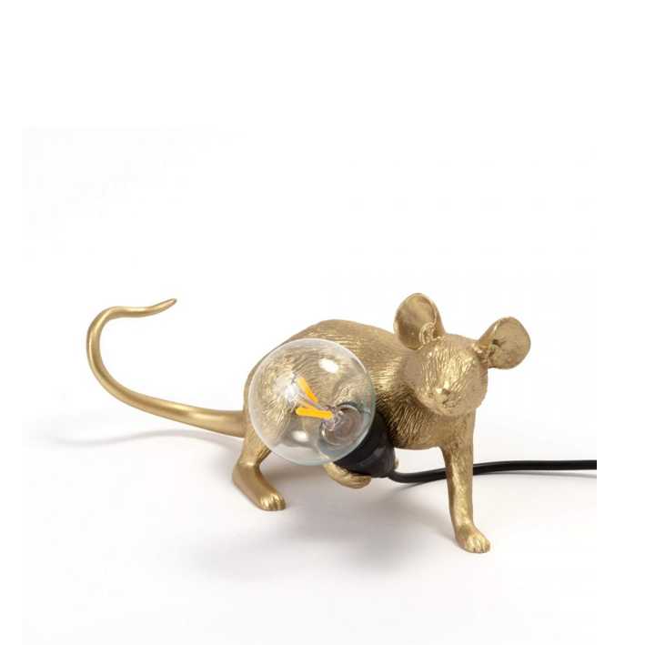 Seletti MOUSE LAMP GOLD -valaisin