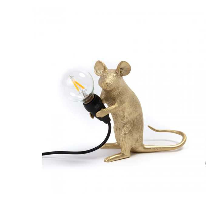 Seletti MOUSE LAMP GOLD -valaisin