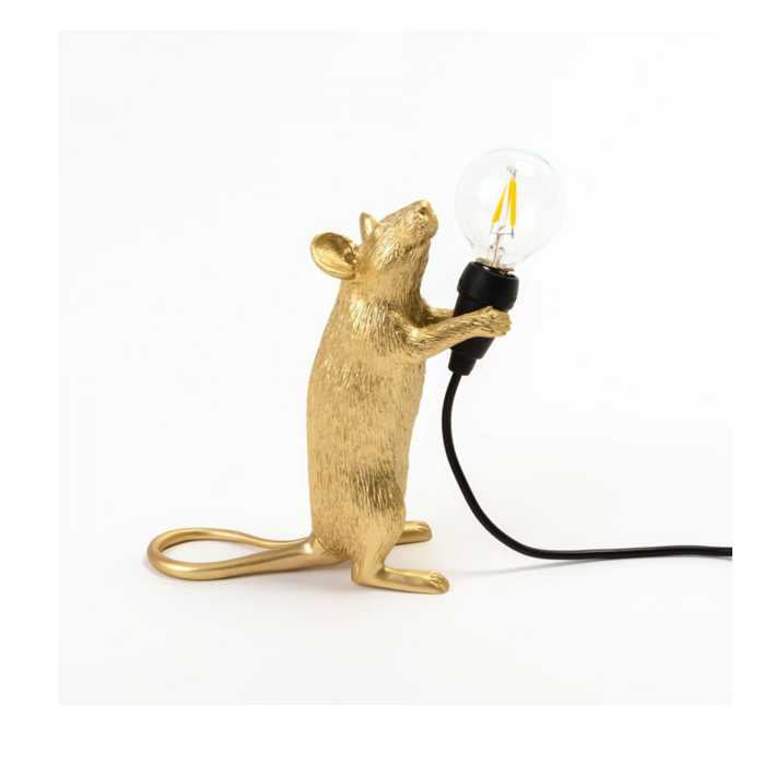 Seletti MOUSE LAMP GOLD -valaisin