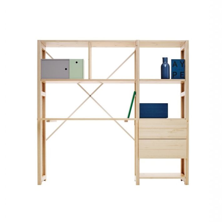 Lundia CLASSIC työpiste ulkonevalla tasolla