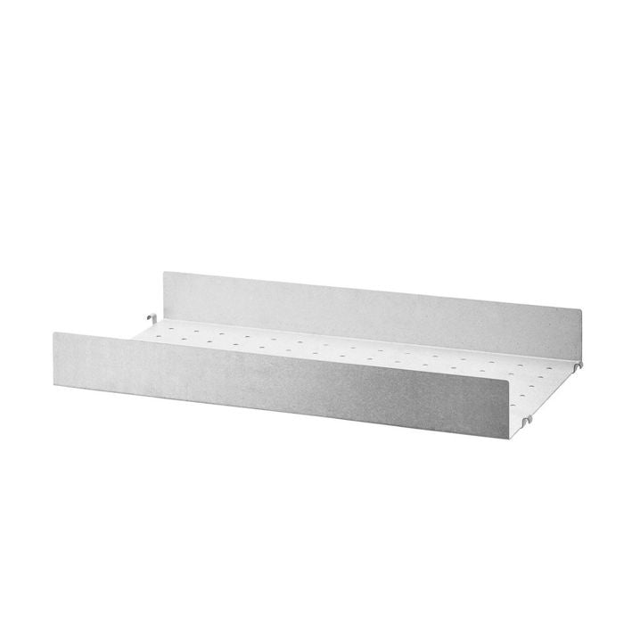 String system -metallihylly, korkea reuna 58x30cm