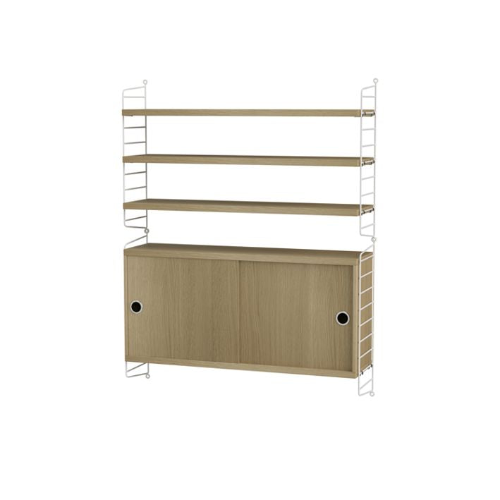 String System seinähylly liukuovikaapilla, living room I