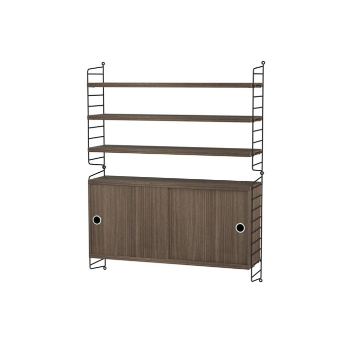 String System seinähylly liukuovikaapilla, living room I