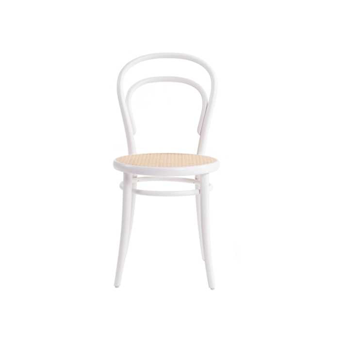 Ton CHAIR 14 -tuoli, valkoinen -rottinki-istuin