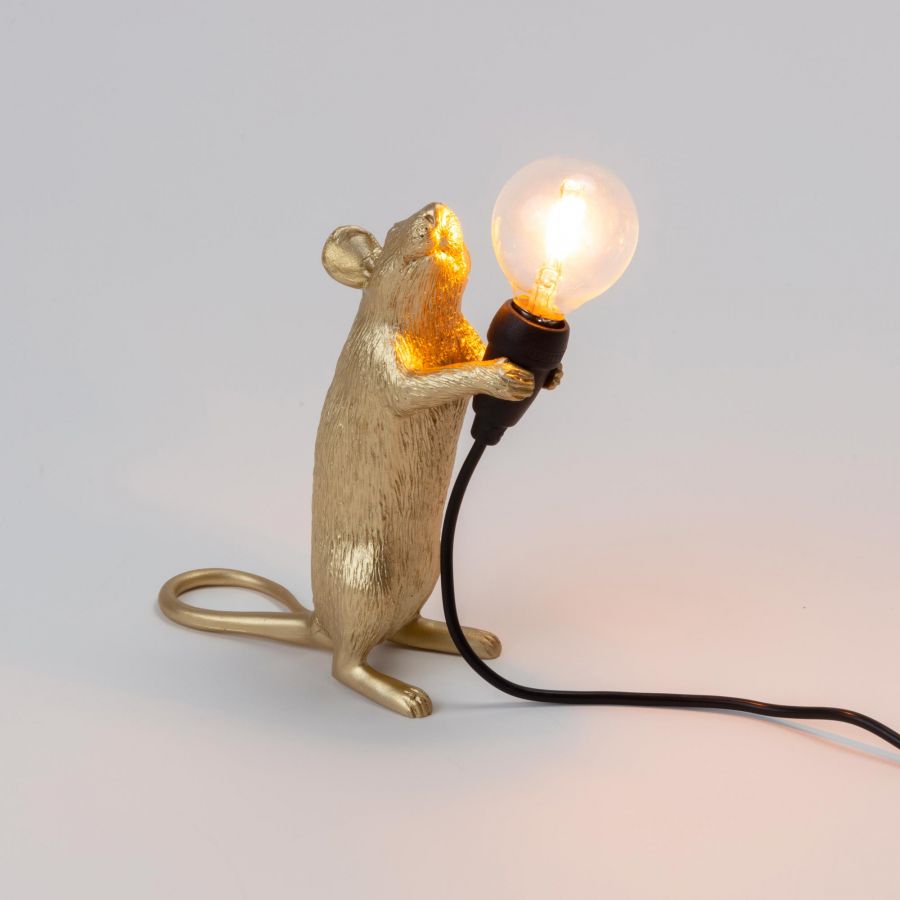 Seletti MOUSE LAMP GOLD -valaisin