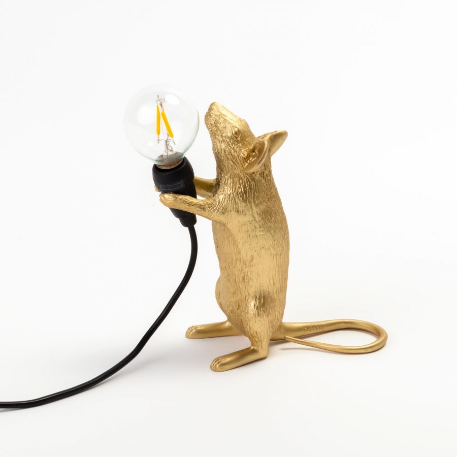 Seletti MOUSE LAMP GOLD -valaisin