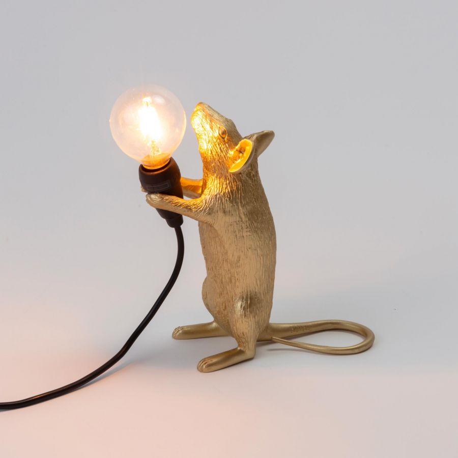 Seletti MOUSE LAMP GOLD -valaisin