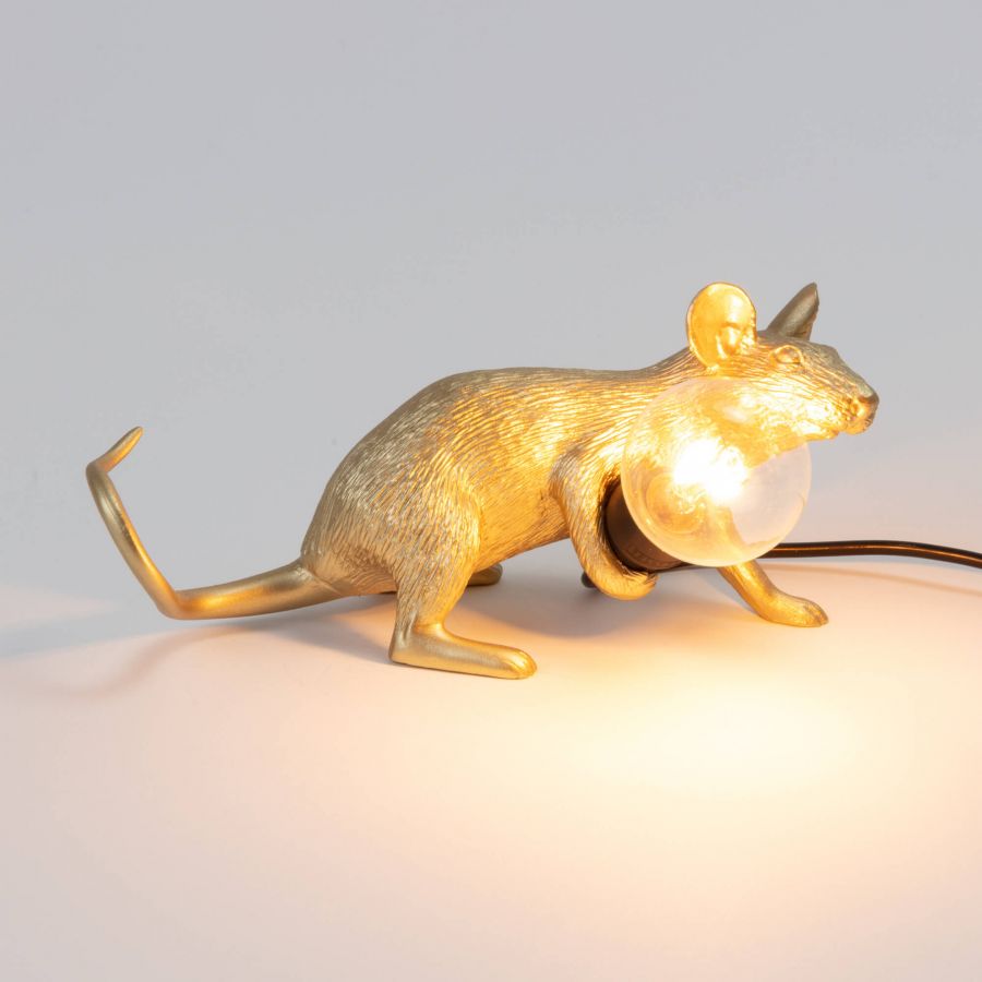 Seletti MOUSE LAMP GOLD -valaisin