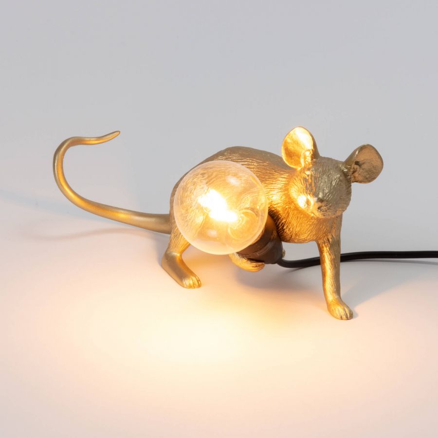 Seletti MOUSE LAMP GOLD -valaisin