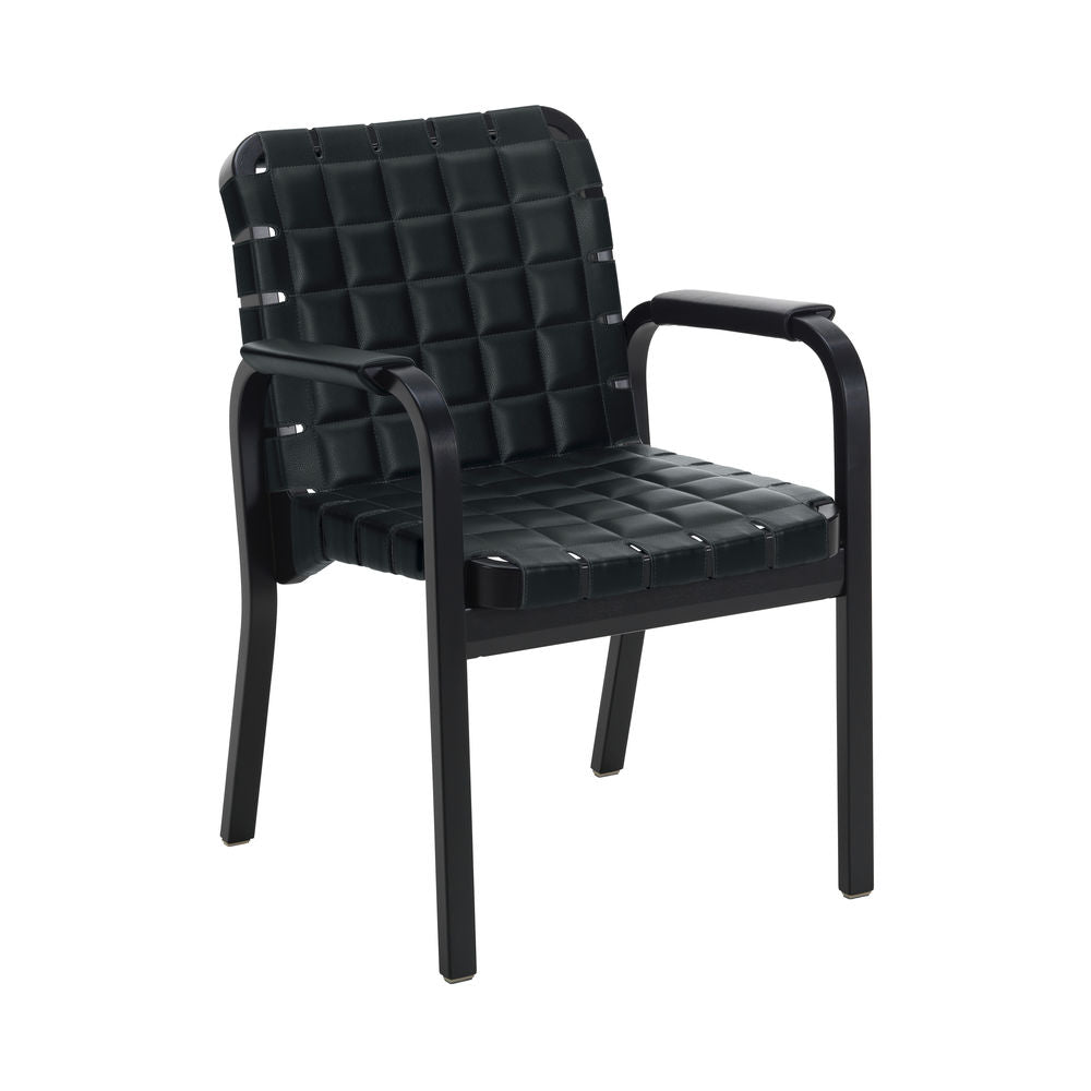 Artek 45 -nojatuoli, tikattu nahka ja nahkasuojukset
