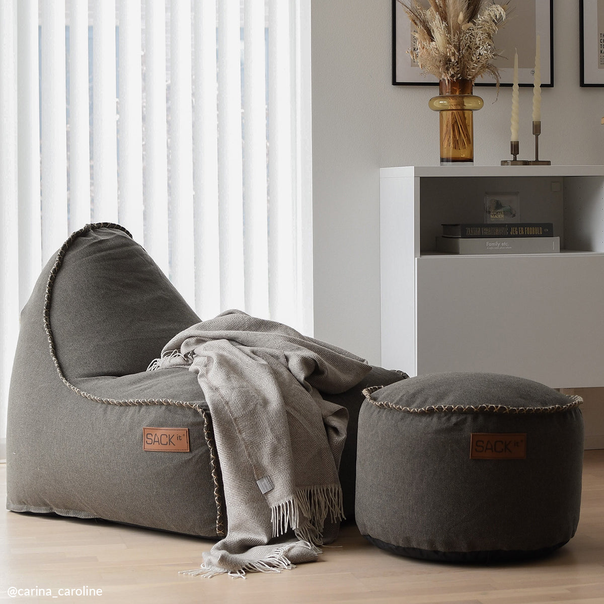 Sackit COBANA LOUNGE -säkkituoli  ja POUF -rahi