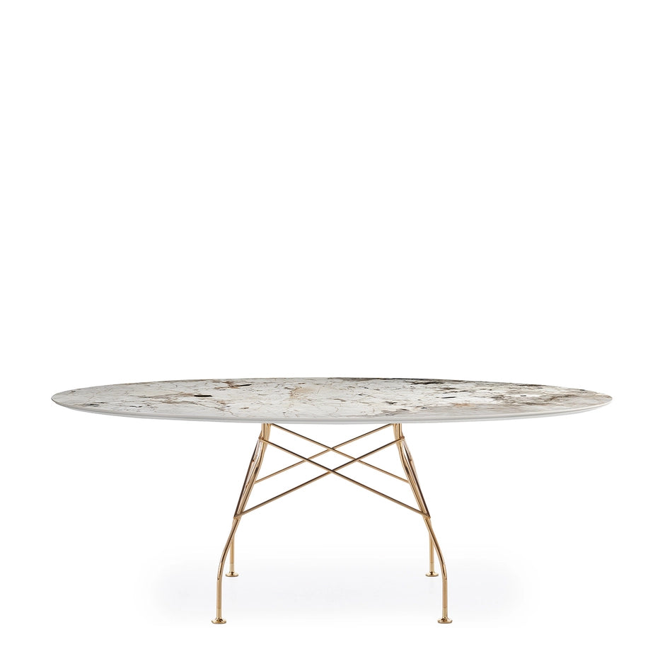 Kartell GLOSSY MARBLE OVAL -pöytä