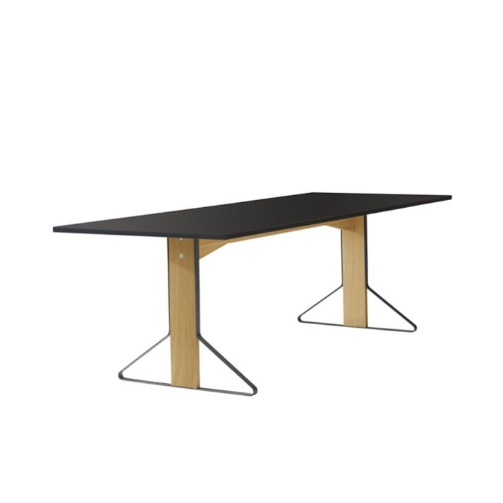 Artek KAARI REB 002 -pöytä, suorakaide 240 cm, kiiltävämusta/tammi, myymälämalli