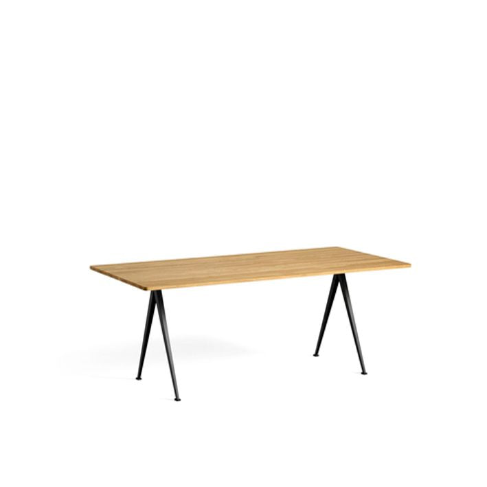 Hay PYRAMID 02 -pöytä, 190x85, clear lacquared oak/black, myymälämalli