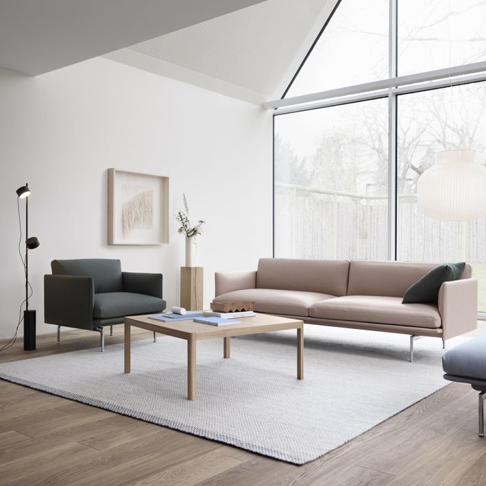 Muuto OUTLINE 3 -sohva, Remix 163, musta jalka, myymälämalli
