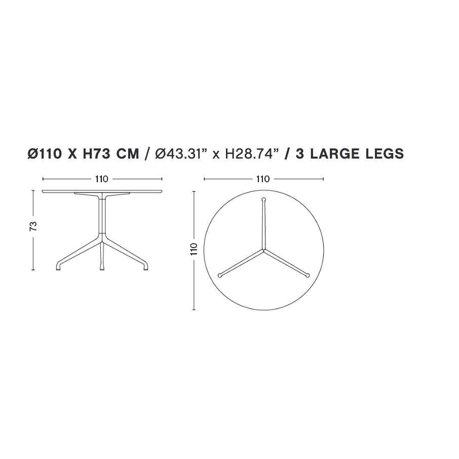 Hay AAT20 -pöytä, 3 jalkaa